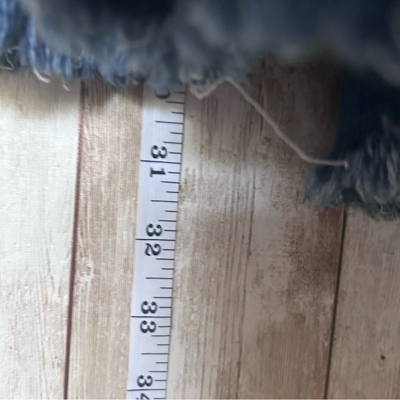 Banjul Blue Flare Wide Leg Jeans with Raw Hem - Picture 11 of 11